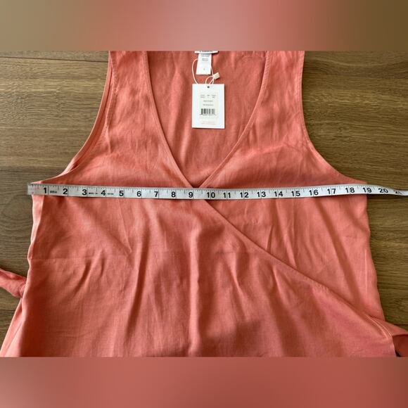 NWT Andie Swim The Cacela Wrap Dress Linen Blend Sunset Pink Size Large - Picture 8 of 9